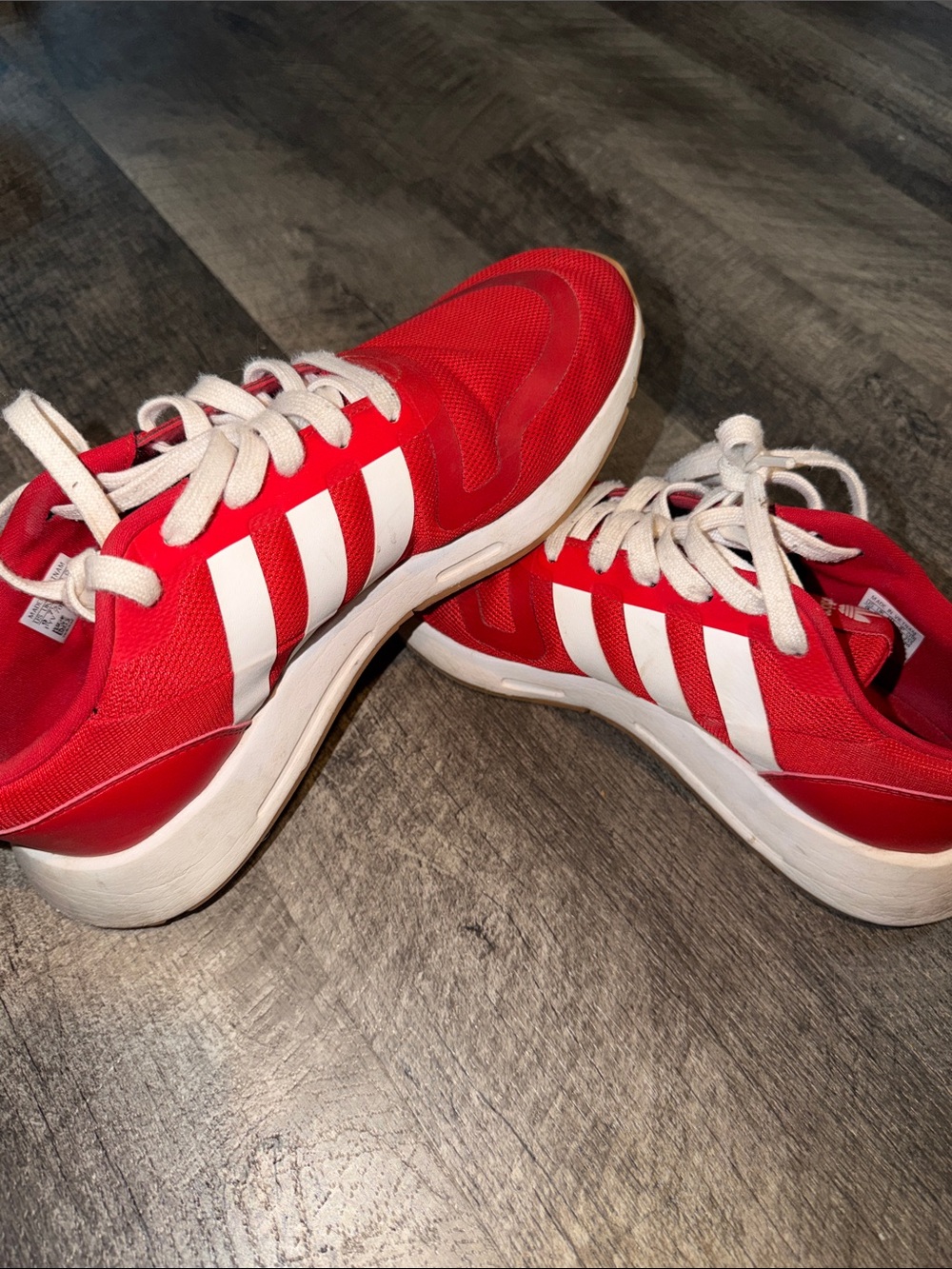 adidas Red and White US Size 9